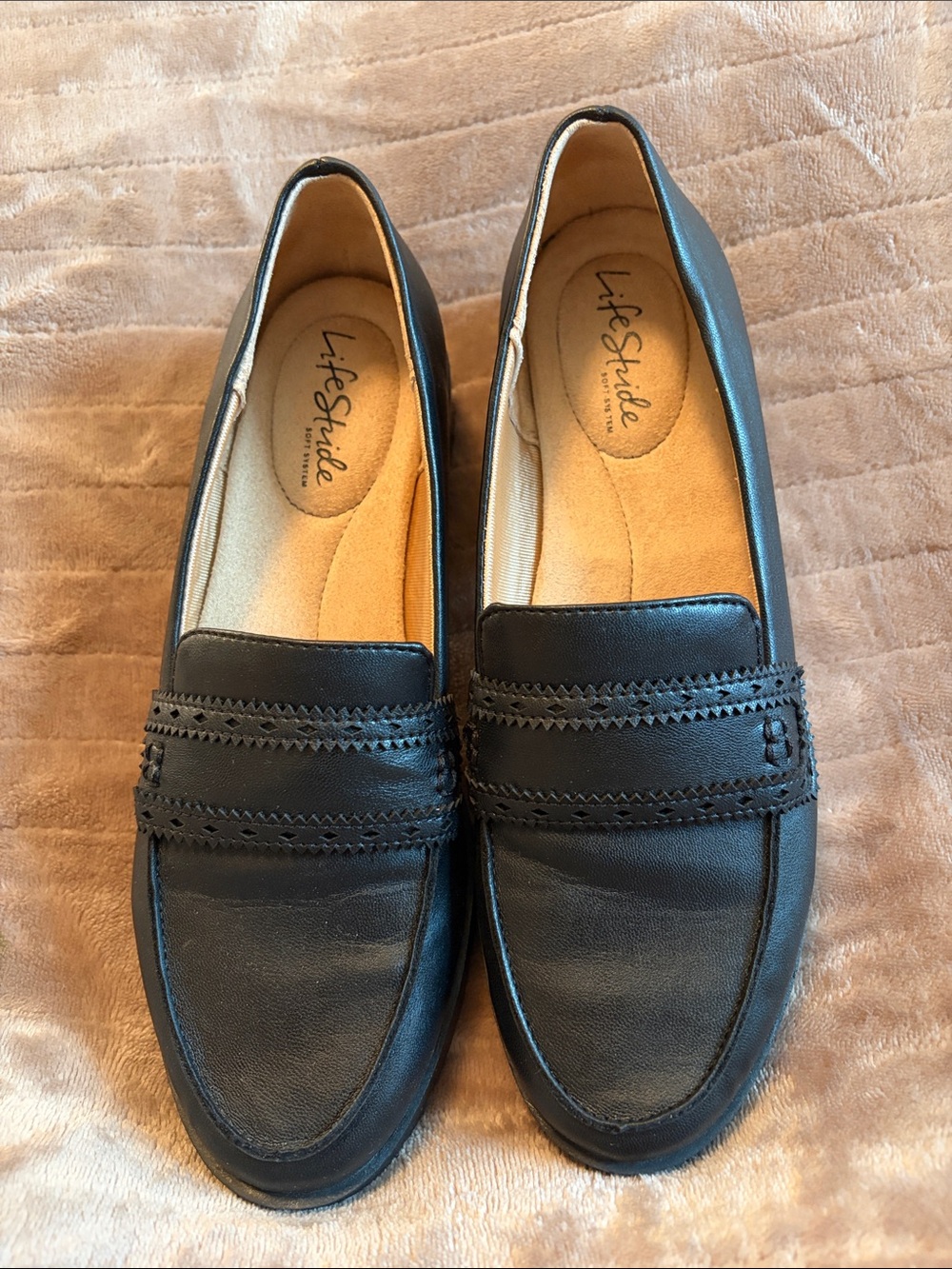 Life Stride Black Slip-On Women's Loafers